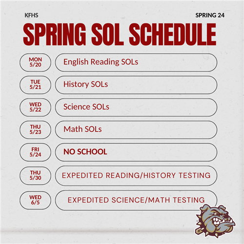 Spring SOL Schedule